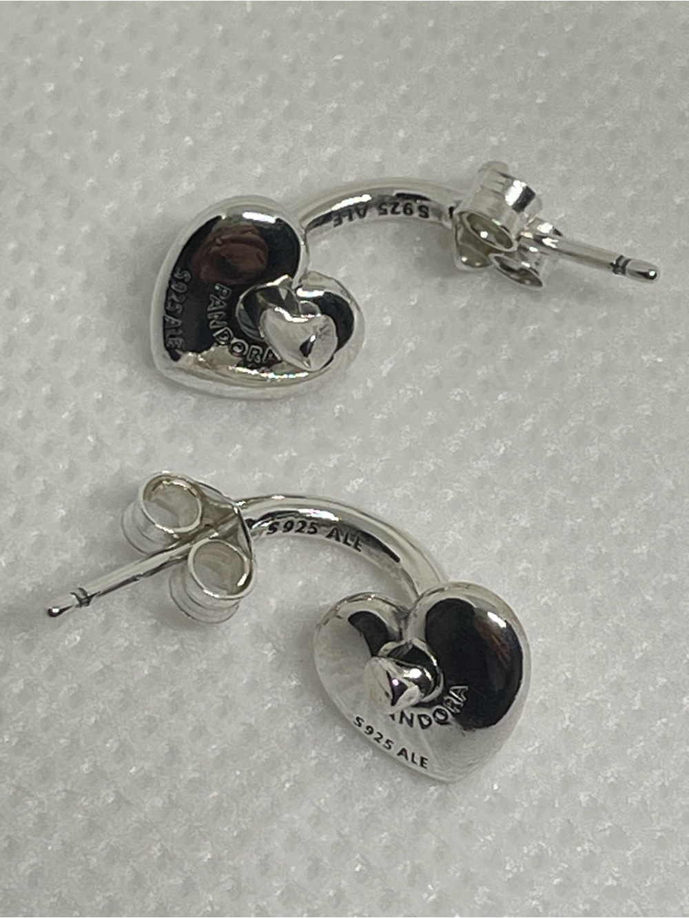 Pandora Open Hoop Heart Drop Stud Earrings